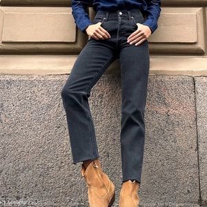 Aritzia Denim Forum Arlo High Rise Organic Cotton Blend Button Fly Jeans Size 29